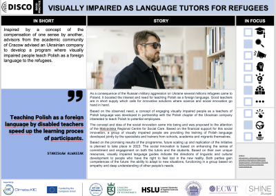 VISUALLY IMPAIRED AS LANGUAGE TUTORS FOR REFUGEES
